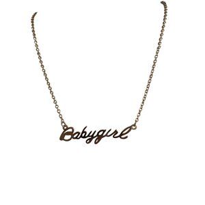 Babygirl Script Pendant Necklace Gold Tone Chain Criminal Minds Morgan Adj NWOT